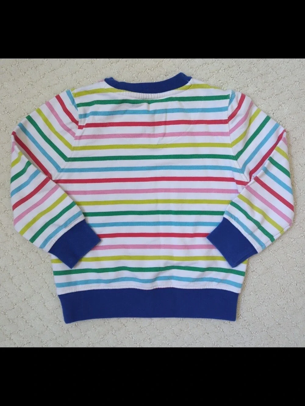 Mini Boden Striped Crewneck Kids Top in Multi-Color